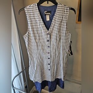 Inclinations Jumper Vest Dress SZ 10 Dress Button Front Sleeveless Vintage 90s